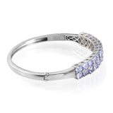 Platinum over Sterling Silver 8.3ct. Tanzanite & Diamond Bangle Bracelet (7.50 in)