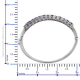 Platinum over Sterling Silver 8.3ct. Tanzanite & Diamond Bangle Bracelet (7.50 in)