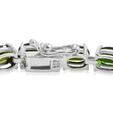 Rhodium Sterling Silver 4.6cts Russian Chrome Diopside Line Bracelet (8.00 in)