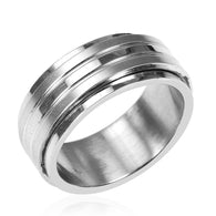 Stainless Steel Spinner Band Ring Unisex