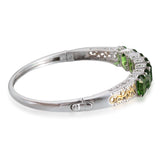 14K Yellow Gold & Platinum over Sterling Silver Helenite Bangle Bracelet (7.50 in)