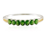 14K Yellow Gold & Platinum over Sterling Silver Helenite Bangle Bracelet (7.50 in)