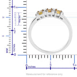 Platinum over Sterling Silver YELLOW SAPPHIRE Trilogy Ring