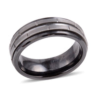 Men's Tungsten and Black Ceramic Band Ring with Comfort Fit Unisex