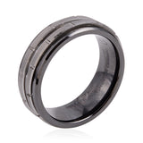 Men's Tungsten and Black Ceramic Band Ring with Comfort Fit Unisex