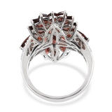 Sterling Silver Mozambique GARNET & WHITE TOPAZ Cluster Ring (Size 10 Only)