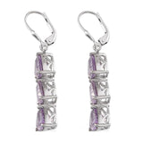 Platinum over Sterling Silver Bahia Amethyst Lever Back Earrings