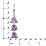 Platinum over Sterling Silver Bahia Amethyst Lever Back Earrings