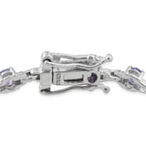 Platinum over Sterling Silver 3.8cts. Tanzanite Oval Cut Bracelet (7.50 in)