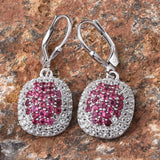 Sterling Silver Mahenge Rose Spinel & White Topaz Lever Back Earrings