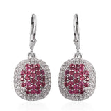 Sterling Silver Mahenge Rose Spinel & White Topaz Lever Back Earrings