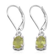 Sterling Silver Peridot Lever Back Earrings