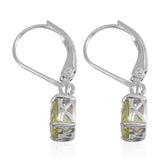 Sterling Silver Peridot Lever Back Earrings