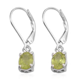 Sterling Silver Peridot Lever Back Earrings