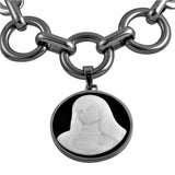 Stainless Steel Fancy Link " Virgin Mother " Madonna Bracelet (7.00 in)