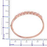 14K Rose Gold/Sterling Silver MORGANITE & Pink SAPPHIRE Bangle Bracelet (7.25 in)