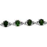 Platinum over Sterling Silver Russian Chrome Diopside Line Bracelet (7.50 in)