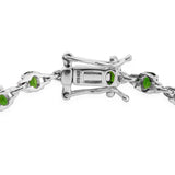 Platinum over Sterling Silver Russian Chrome Diopside Line Bracelet (7.50 in)