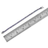 Platinum over Sterling Silver 7.2cts Tanzanite Oval Line Bracelet (6.50 in)