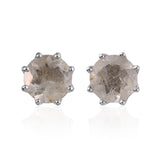 Platinum over Sterling Silver Aurelia Rutilated Quartz Stud Earrings