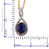 14k Gold over Sterling Silver Lapis Lazuli Eternity Pendant with 18" Chain