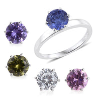 Sterling Silver CZ Diamond Stimulant Interchangeable Ring