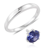 Sterling Silver CZ Diamond Stimulant Interchangeable Ring