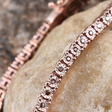 14K Rose Gold over Sterling Silver Red Diamond Tennis Bracelet (8.00 in)