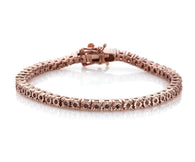 14K Rose Gold over Sterling Silver Red Diamond Tennis Bracelet (8.00 in)