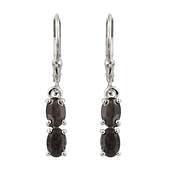 Platinum over Sterling Silver Natural Silver SAPPHIRE Lever Back Earrings