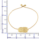 14K Yellow Gold over Sterling Silver OWL Adjustable Bracelet