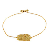 14K Yellow Gold over Sterling Silver OWL Adjustable Bracelet