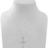 Sterling Silver Cubic Zirconia Cross Pendant and 18" Chain