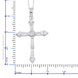 Sterling Silver Cubic Zirconia Cross Pendant and 18" Chain