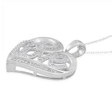 Sterling Silver Love Heart Pendant with Shimmering Cubic Zirconia & 18" Chain