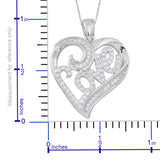 Sterling Silver Love Heart Pendant with Shimmering Cubic Zirconia & 18" Chain