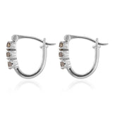 Platinum Sterling Silver COLOR CHANGE Turkizite Hoop Earrings (1.15cts)