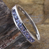 Sterling Silver Channel Set TANZANITE Stackable Band Ring (.640 cts)