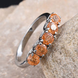 Stainless Steel Viceroy Spessartine GARNET 5 Gemstone Ring