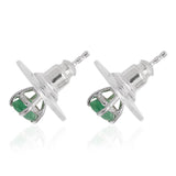 Platinum over Sterling Silver African EMERALD Stud Earrings (0.60 ct.)