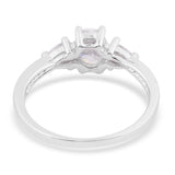 Rhodium over Sterling Silver 3 Stone CZ Cubic Zirconia Ring