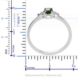 Platinum over Sterling Silver Chrome Diopside and White Zircon Ring, Pendant, Chain, & Earrings Set