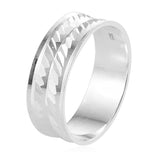 Sterling Silver Diamond Cut Band Ring (3.2 g)