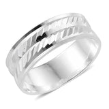 Sterling Silver Diamond Cut Band Ring (3.2 g)