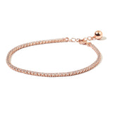 14K Rose Gold Sterling Silver CZ Simulated Diamond Bracelet (5.25-6.25 in)