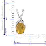 Sterling Silver Canary Yellow Fluorite Pendant with 20" Chain