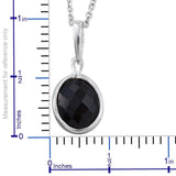 Sterling Silver Black Onyx Checkerboard Pendant with Stainless Steel 20" Chain