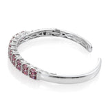 Platinum over Sterling Silver Rhodolite Garnet Cuff Bracelet (7.25 in)