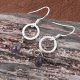 Sterling Silver Catalina Iolite Briolitte Dangle Drop Earrings