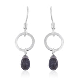 Sterling Silver Catalina Iolite Briolitte Dangle Drop Earrings